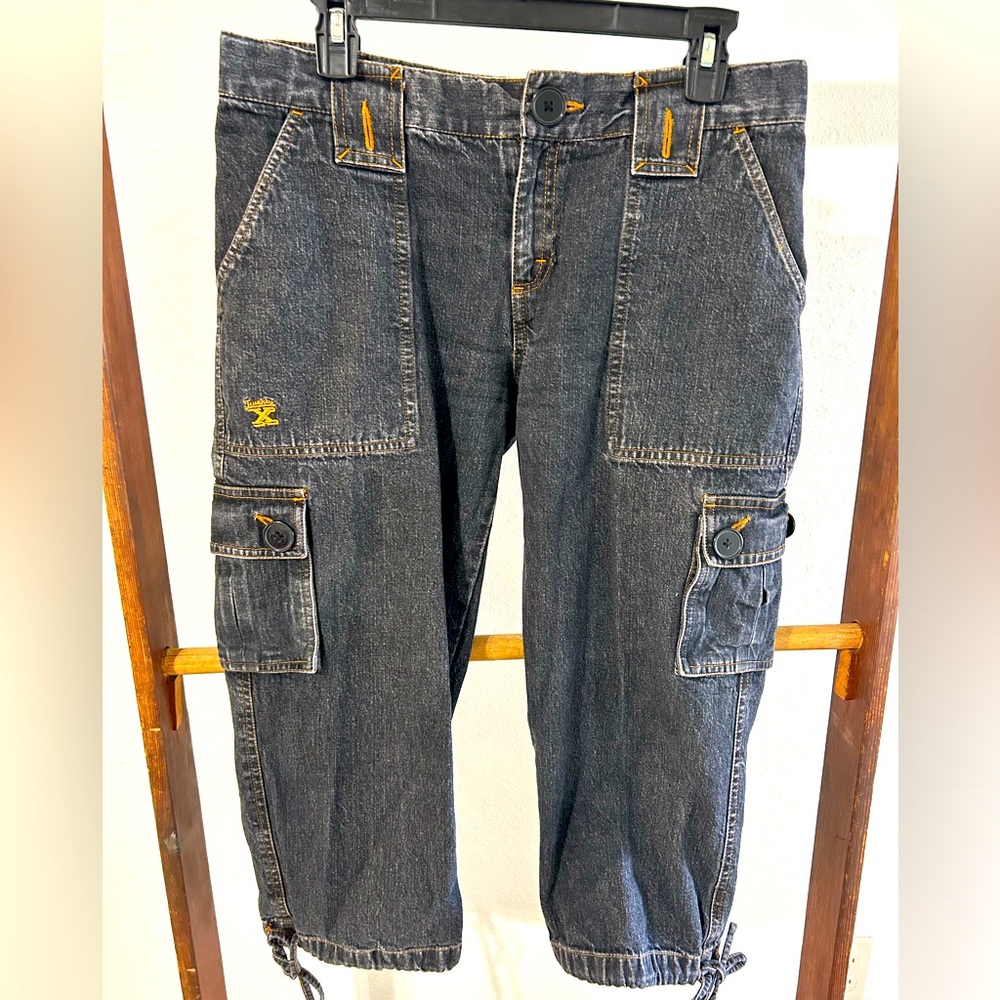 Vintage Y2K Twenty X Cargo Capri Denim Pants Size 5/6